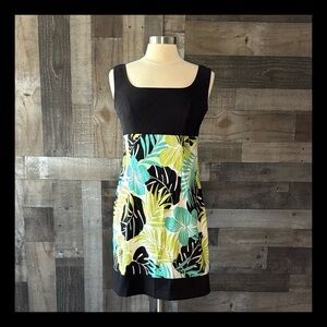 Tropical print retro Y2K dress size 8 Hawaiian vacation resortwear California